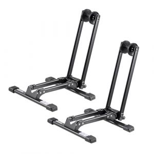 VEVOR Support &agrave; V&eacute;lo Lot de 2, Porte-v&eacute;los Pliable, Compatible avec VTT et V&eacute;los 508-736,6 mm, Support de Rangement de Bicyclette Acier au Carbone, Range V&eacute;lo Sol pour Espace R&eacute;duit, Entr&eacute;e, Garage (VEVOR Direct Store FR, neuf)