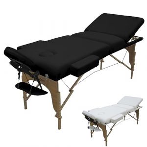 Vivezen - Table de Massage 15 cm Pliante 3 Zones en Bois avec Panneau Reiki + Accessoires et Housse de Transport - Plusieurs Coloris (EGK Distribution, neuf)