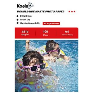 KOALA Papier Photo Double Face Mat pour imprimante à Jet d'encre, A4, 180 g/m², 100 Feuilles. Convient pour l'impression de Photos, Brochures, Certificats, Livrets, Flyers, Dépliants, Calendriers (NASAHI LTD, neuf)