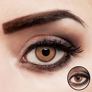Lentilles de contact de couleur marron pour les yeux fonc&eacute;s Lentilles annuelles de couleur naturelle marron clair - sans correction (aricona, neuf)