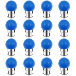 ZFQ Ampoule LED Couleur B22 2W équivalente 20W AC 220V-240V B22 Baïonnette Ampoules Guirlande LED Ampoules Multicolore pour Maison Bar Fête Décoration d'ambiance, Bleu, Lot de 16 (ZFQ, neuf)