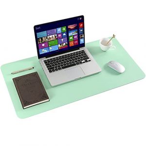 ARNTY Tapis de Bureau,Sous Main Bureau en Cuir PU,Grand Tapis de Souris Bureau,Double Face Dessous de Bureau,Sous Main Bureau Cuir Étanche pour Bureau et Maison(Vert&Bleu,80 * 40cm) (KINGSON PLUS, neuf)