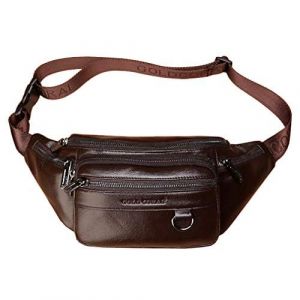Sac Banane en Cuir pour Hommes et Femmes, Voyage en Plein air, Marche, randonnée, Camping, Pochette pour téléphone, Portefeuille, Sac à Dos décontracté (XieBen, neuf)