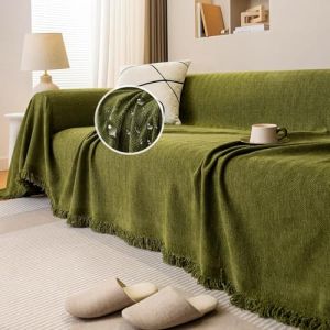 JIcloun Plaid canape Grande Taille Vert 180 x 300 cm, Housse de canapé Universelle 1 2 3 4 5 Places décorative Couverture canape Chat Anti Griffe idéal comme jeté de canapé ou Couvre-lit (BVngHengYangShiQiDongXia, neuf)