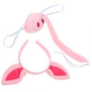 BAZEITFLOW 1 ensemble Costumes Animal Tête Cochon et Groin pour Garçon Fille Rose Accessoires de Fête Amusants pour Halloween et Cosplay (KINING, neuf)