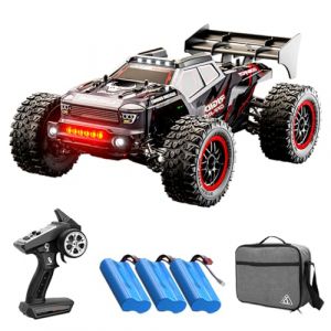 Teeggi Voiture télécommandée 80 km/h pour adulte avec sac de transport, 1:16 4WD Off Road Race Buggy, moteur sans balais RC haute vitesse, voiture de course tout-terrain, drift, 3 batteries (Teeggi-EU, neuf)