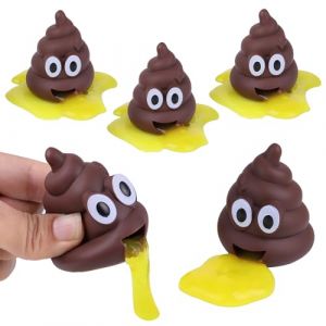 Lot de 4 balles Anti-Stress en Forme de Caca, balles &agrave; vomir, balles Anti-Stress en Forme de Saucisse de Caca, Jouets en Forme de Saucisse de Caca pour vomir, balles &agrave; Presser Amusantes (WUFENG DONG LIMITED, neuf)