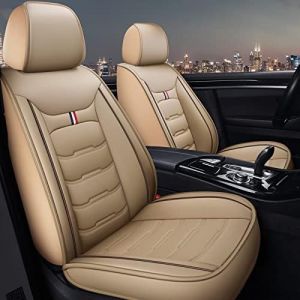 JGYZQL 2 Pi&egrave;ces Housses de Si&egrave;ge de Voiture pour Toyota Land Cruiser Prado FJ120 KDJ 120, Housses Siege Cuir Confortables Respirant Protection Accessoires,Beige (EU-Ropean Dreams, neuf)