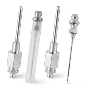 XIHIRCD 2pcs Aiguille Pompe à Graisse, Buse d'Aiguille de Pistolet à Graisse avec 2 Distributeur d'Aiguille Étroite Fileté NPT Portant l'Aiguille d'Injecteur de Graisse pour Espace Étroit (YESIONG, neuf)