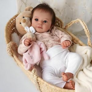 Scnbom 20pouces 50cm Reborn poupée Silicone Fille realiste bébé Vrai Poupon Yeux fermés Pas Cher Garcon Enfant Toddlers (FLOWER CHAN LIMITED, neuf)