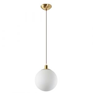 HJXDtech Suspension Minimaliste en Verre avec Boule Blanche Givrée,Lampe Suspendue Moderne,Fixations en Laiton,Fil Flexible Tressé,Plafonnier Pour Cuisine Salon Cuisine 20CM (HJXDtech, neuf)
