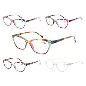 MODFANS Lot de 5 Lunettes de Lecture 1.5 Femmes,Lunettes Loupe Monture Legere Branches a Ressort,Lunettes de Vue 5 Paires Couleur Melangee (MODFANS-US EYEWEAR, neuf)