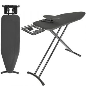 OUUTMEE 110x30 CM Planche &agrave; Repasser avec Repose-Fer, Table &agrave; Repasser Pliable avec Housse R&eacute;sistante &agrave; Chaleur, Hauteur R&eacute;glable de 62 &agrave; 79CM, Table &agrave; Repasser avec Pieds Antid&eacute;rapants (Noir) (OUUTMEE, neuf)