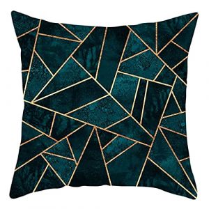 Daesar Housse de Coussin Decoration Canapé, Housse Coussin 50x50 Bleu Foncé Coussin Déco Treillis Geometrique, Polyester (DAESAR, neuf)