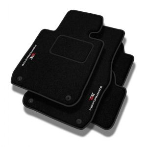 PERFORMANCE Tapis de sol personnalisés en velours tapis voiture destiné à Renault Captur II depuis 2020 - Standard, Perforé, blanc et rouge -Broderie CNC précise, passepoil perforé design, Tapis de so (MOTOS EU, neuf)