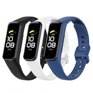 Gheper 3 PI&Egrave;CES Bracelet de rechange en silicone souple Compatible avec Samsung Galaxy Fit2 SM-R220 les bracelets d'accessoires de montre intelligente (pas pour Fit E SM-R375/Gear Fit 2 R365/R360) (Gheper-FR, neuf)