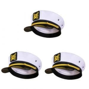 LIFKOME 3 Pièces Chapeau De Marine Brodé Casquette D'Halloween Chapeau De Marin Chapeau De Marin Chapeau De Mer Accessoire De Costume De La Marine Chapeaux Habiller Costume (Yaeerang, neuf)