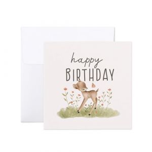 les &eacute;ditions cr&eacute;atives Carte Joyeux Anniversaire avec son Enveloppe - Faon - Carte Double-Volet - Illustration & fabrication Fran&ccedil;aise (LES EDITIONS CREATIVES, neuf)