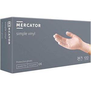 Gants vinyle MERCATOR SIMPLE VINYL, taille : XL - 1000 pieces, Gants jetables non poudr&eacute;s, gants de protection transparents, pour le bricolage, sans latex (medika69, neuf)