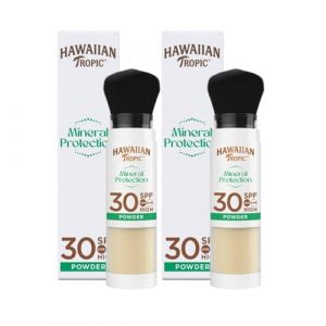 HAWAIIAN Tropic Pinceaux Maquillage SPF 30 Protection solaire min&eacute;rale UVA/UVB Finition mate sans paraben Parfum Coco 4.25g (2pcs) (Smart Group Inc, neuf)