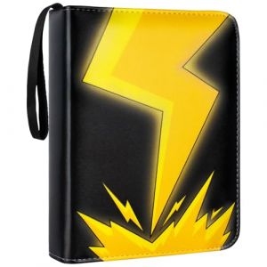 Classeur Carte, Porte Carte &agrave; Collectionner Capacit&eacute; de 50 Pages 400 Cartes, Livre Rangement Cartes, Range Livre Cartes, Album Carte Imperm&eacute;able avec Fermeture &eacute;clair, Jaune Clair (AK EUROPE S.R.L., neuf)