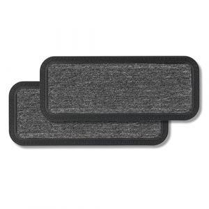 Astra Paillasson extérieur et intérieur - Lot de 2 25 x 60 cm Lignes Grises - Paillasson antidérapant - Tapis Anti-salissures résistant - Paillasson extérieur pour marches (Carpido, neuf)