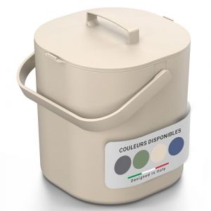 PTMS&reg; Poubelle Compost Cuisine 6L - Seau &agrave; Compost avec Couvercle &agrave; accrocher et Grille int&eacute;rieure - Lavable au Lave-Vaisselle & Anti-Odeur - Composteur Cuisine au Design Moderne (PTMS_ITA, neuf)