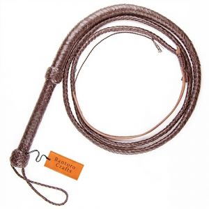 Bantoro Crafts Fouet en Cuir Marron Indiana Jones de qualité supérieure, 2,4 m de Long en 12 Tresses pour l'équitation, Fouet Bruyant (2,4 m) (Bantoro Crafts, neuf)