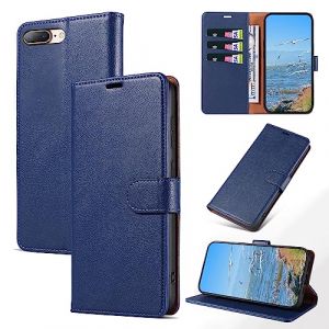 KKEIKO Coque pour iPhone 8 Plus/iPhone 7 Plus, Antichoc Magnetique Étui à Rabat avec Porte Cartes, Portefeuille Housse en Cuir PU pour iPhone 8 Plus/iPhone 7 Plus, Bleu (KKEIKO, neuf)