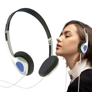 Pcingsia Casque Supra-auriculaire r&eacute;tro, Filaire, st&eacute;r&eacute;o, l&eacute;ger, Portable, Noir, Argent, Orange, Bleu, ABS, 3,5 mm, Haut-Parleur 3 cm, 20-20 000 Hz, 105 DB + 5 DB, 1,2 m, Unisexe, &eacute;ducation, Voyage (lushanjianzhi, neuf)