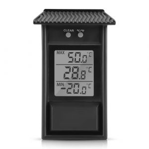 Thermomètre numérique pour extérieur intérieur,Thermomètre numérique à minimum et maximum,Thermomètre numérique,thermometre interieur exterieur,thermometre mini maxi exterieur,thermometre,-20 à +50°C (KnowStoree, neuf)