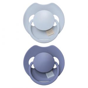 Difrax LOVI Sucette Dynamique 6 à 18 Mois - Bleu Clair & Marine - 2 Pièces - Facile à Accepter, Sans BPA, Silicones de haute qualité et durables (Difrax LOVI, neuf)