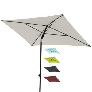 derby Parasol de balcon 180x120cm en couleur naturelle I Parasol rectangulaire pour balcon & terrasse I Parasol de balcon avec coulisse pour ouvrir I R&eacute;glable en hauteur I Parasol de jardin basculant (Knirps/doppler Official Store, neuf)