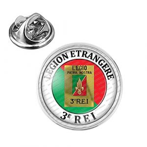 Badgmania Pin's Argent&eacute; 20mm 3e REI Regiment Etranger d'Infanterie Legion Etrang&egrave;re French Foreign Legion Logo 18mm Pins Bouton Epinglette (Badgmania, neuf)