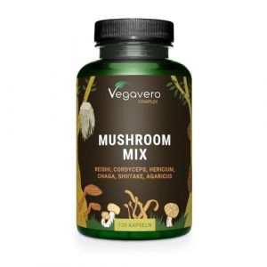 Complexe Champignons 2000 mg | UNIQUE : Extraits Puissants | Hericium, Reishi, Cordyceps CS-4, Shiitake, Chaga, Agaricus | Système Immunitaire | 120 Gélules | Vegan | Vegavero® (Vegavero, neuf)