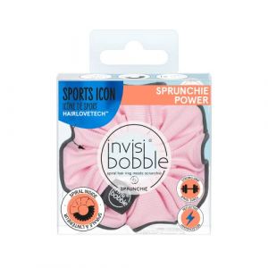 Invisibobble chouchou cheveux rose et noir Sprunchie Power x1 - Chouchou cheveux femme pour sport avec un elastique en spirale &agrave; l'interieur - Tenue forte (Leik-Shop, neuf)