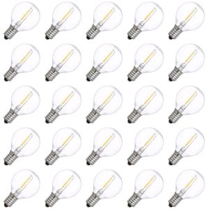 25pcs LED G40 Ampoules de Remplacement E14 Base 230V 1.0W 2700K LED Filament Lumi&egrave;re de Filament Ampoules pour l'&eacute;clairage de f&ecirc;te D&eacute;coration d'&eacute;v&eacute;nement (GUBU, neuf)
