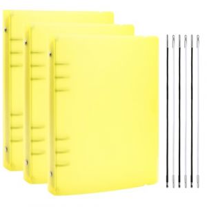 BAOFALI Lot de 3 couvertures de classeur A5 &agrave; 6 anneaux en PVC souple transparent pour carnet rechargeable avec surface mate pour le stockage des tampons et des matrices (jaune) (BATECH-EU, neuf)