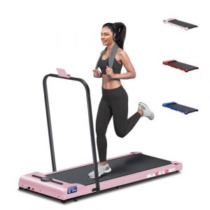 BLACK LORD Tapis de Course Pliable Portable 2 en 1, Tapis de Course &Eacute;lectrique Motoris&eacute; 2,2 CV, Mini Machine de Course &agrave; Pied Rose (avec poign&eacute;e) (ALFORDSON Furnishings, neuf)