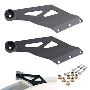 Willpower Lot de 2 supports de montage supérieurs pour pare-brise, support de toit supérieur pour barre lumineuse LED droite de 127 cm, feux de conduite tout-terrain pour Dodge Ram 1500 2003 ~ 2009 (YZ-EU, neuf)