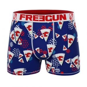 FREEGUN Boxer Homme Microfibre La Vache Qui rit (XXL, Blue 2) (FUN_HEAD, neuf)