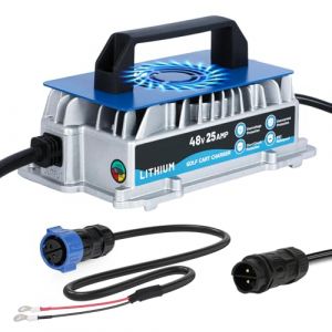Chargeur de Batterie Lithium 48V, Chargeur LiFePO4 58.4V 25A pour Batterie LiFePO4 51.2V/48V,&eacute;tanche IP67, 1250W, avec Ventilateur, pour Voiturette de Golf, Bateau,Camping-Car et &eacute;nergie Solaire (KAISAL Direct, neuf)