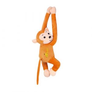 Singe Peluche, Singe Suspendu Jaune, Peluche Animale R&eacute;aliste Singe aux Longs Bras, Jouets en Peluche Mignons, Singe Oreiller en Peluche Doux, Coussins D&eacute;coratifs de Canap&eacute;, Cadeau d'anniversaire (Surakey, neuf)