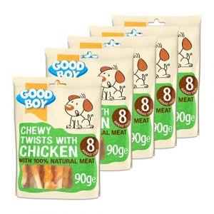 Good Boy moelleux Twisters avec v&eacute;ritable poulet 90 g (pack de 5) (The Marvellous Group, neuf)