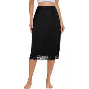 Sopesil Femme Jupon sous Modal Robe Femme Jupe sous-Vêtement Femme Invisible Demi-Jupe Elastique Couleur Unie Jupe Noir,S (Sopesil Direct, neuf)
