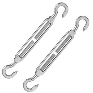 2 Pièces Tendeur Cable, M8 Tendeur Cable Inox 304 Tendeur Ridoir Réglables Heavy Duty Tendeurs pour Garden Wire Rope (ZPKJ, neuf)