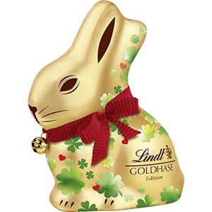 Lindt Chocolat Gold Edition Porte-bonheur - 100 g - Chocolat au lait entier - Aspect porte-bonheur - Pour Pâques - Chocolat de Pâques - Cadeau au chocolat - Lapin au chocolat - Lapin de Pâques (culture et vous95, neuf)