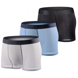 LNFINTDO Lot de 3 Boxer Homme Sexy Doux Soie de Glac&eacute;e Maille Cale&ccedil;on Anti-frottement Respirant sous-v&ecirc;tement Cool Dry Confortale Boxers pour Homme (LNFINTDO CLOTHING, neuf)