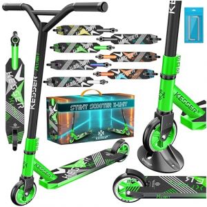 KESSER® Trottinette | Trottinette de Loisir | Trottinette Freestyle X-Limit | Direction à 360°, avec roulement à Billes ABEC 9 de 100 mm, Roues en polyuréthane | Trottinette Solide, Vert (WMK Trading GmbH, neuf)