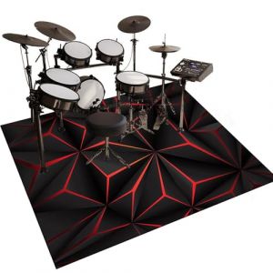 Tapis pour Batterie Acoustique Moquette Antid&eacute;rapante Tapis Batterie Insonoris&eacute; Tapis de Tambour Grosse Caisse Claire Batterie &eacute;lectronique Kits Instruments de Musique Tapis de Sol 170 x 140 cm (Qesjodfu, neuf)